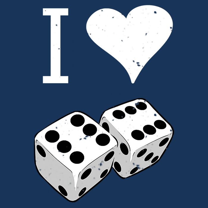I Heart Dice Rolling Playing Betting Gambling Love Drawstring Bag