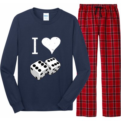 I Heart Dice Rolling Playing Betting Gambling Love Long Sleeve Pajama Set