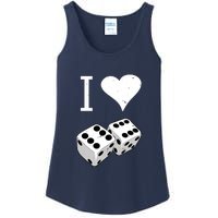 I Heart Dice Rolling Playing Betting Gambling Love Ladies Essential Tank