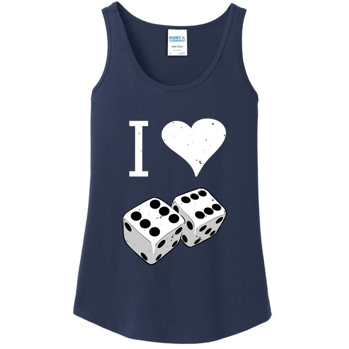 I Heart Dice Rolling Playing Betting Gambling Love Ladies Essential Tank