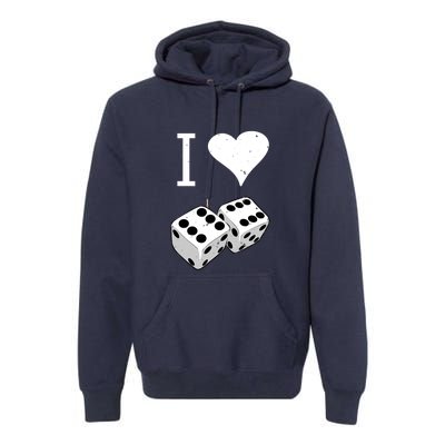 I Heart Dice Rolling Playing Betting Gambling Love Premium Hoodie