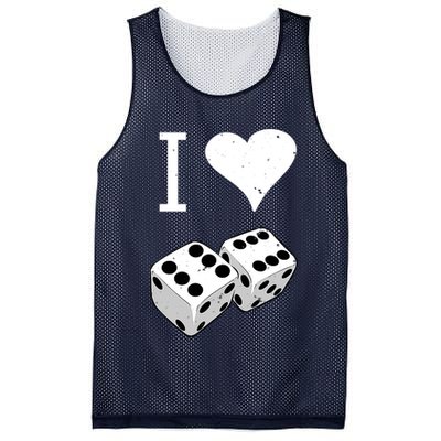 I Heart Dice Rolling Playing Betting Gambling Love Mesh Reversible Basketball Jersey Tank