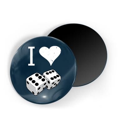 I Heart Dice Rolling Playing Betting Gambling Love Magnet