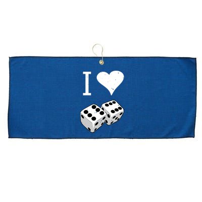 I Heart Dice Rolling Playing Betting Gambling Love Large Microfiber Waffle Golf Towel