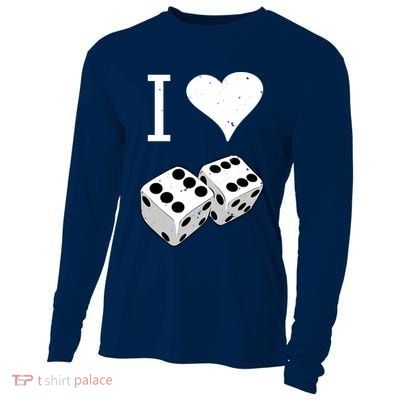 I Heart Dice Rolling Playing Betting Gambling Love Cooling Performance Long Sleeve Crew