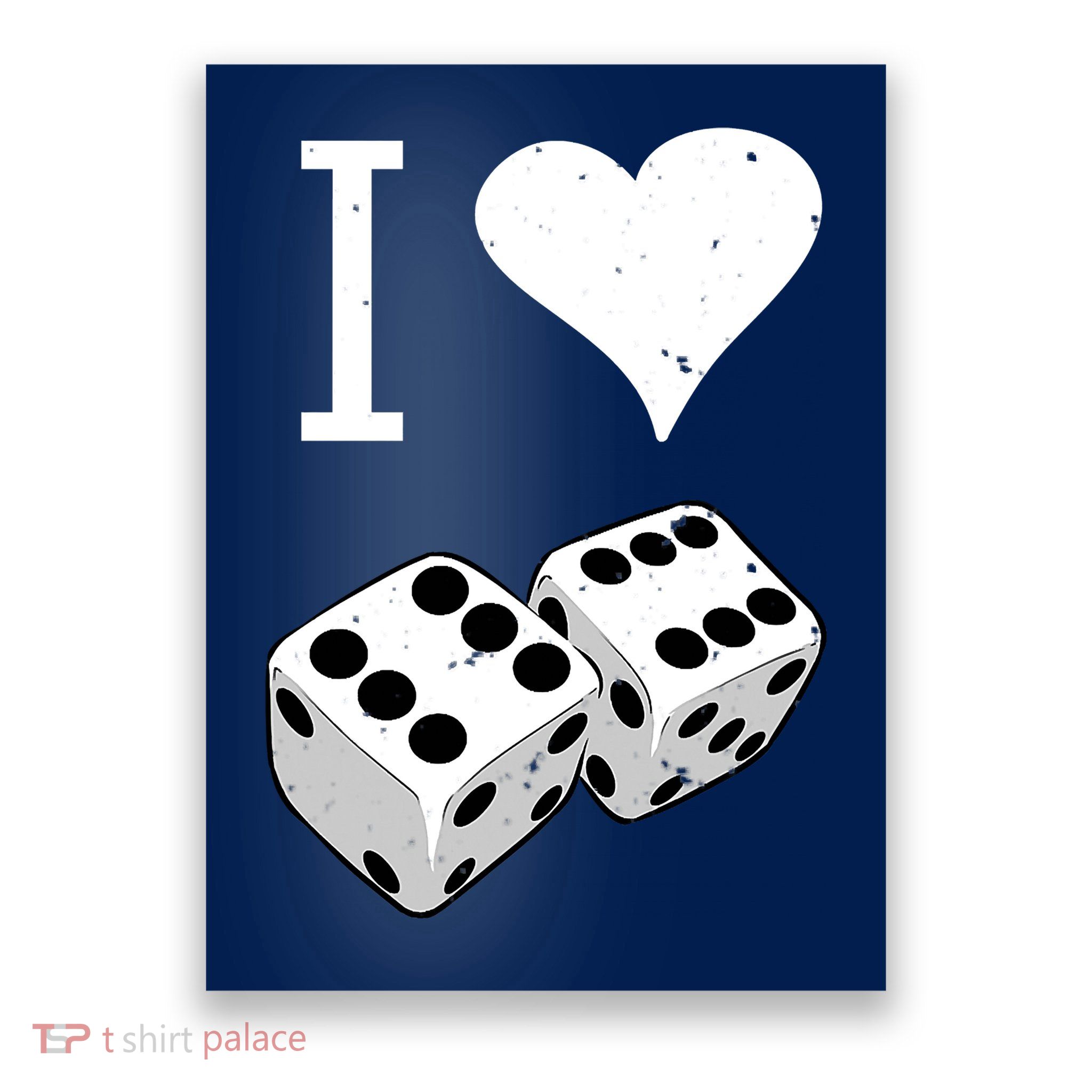 I Heart Dice Rolling Playing Betting Gambling Love Poster