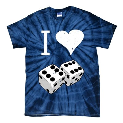 I Heart Dice Rolling Playing Betting Gambling Love Tie-Dye T-Shirt