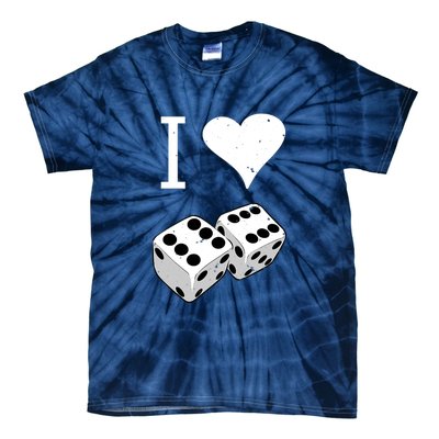 I Heart Dice Rolling Playing Betting Gambling Love Tie-Dye T-Shirt