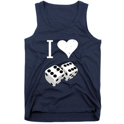 I Heart Dice Rolling Playing Betting Gambling Love Tank Top