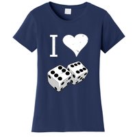 I Heart Dice Rolling Playing Betting Gambling Love Women's T-Shirt