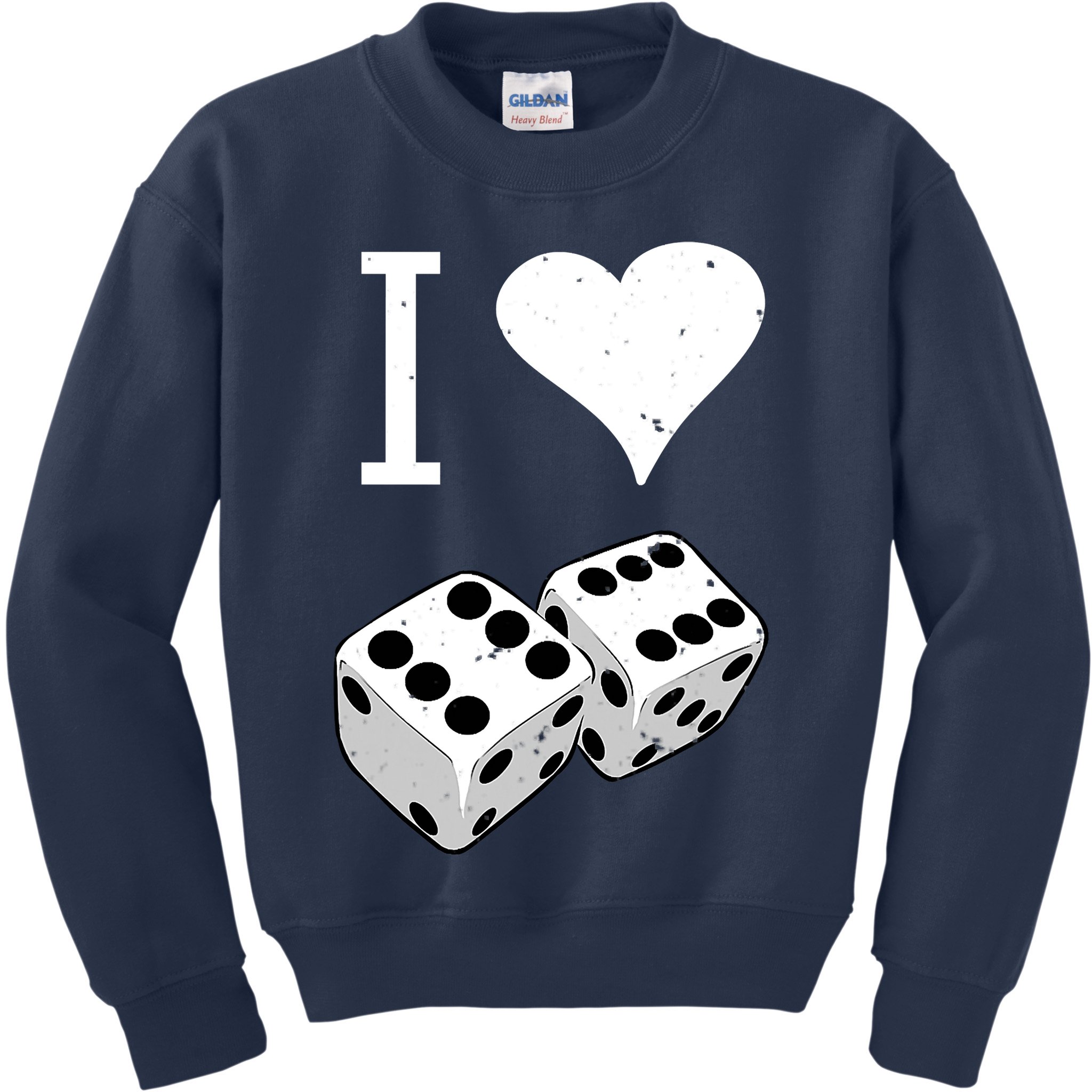 I Heart Dice Rolling Playing Betting Gambling Love Kids Sweatshirt
