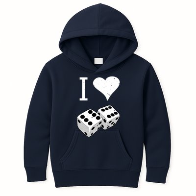 I Heart Dice Rolling Playing Betting Gambling Love Kids Hoodie