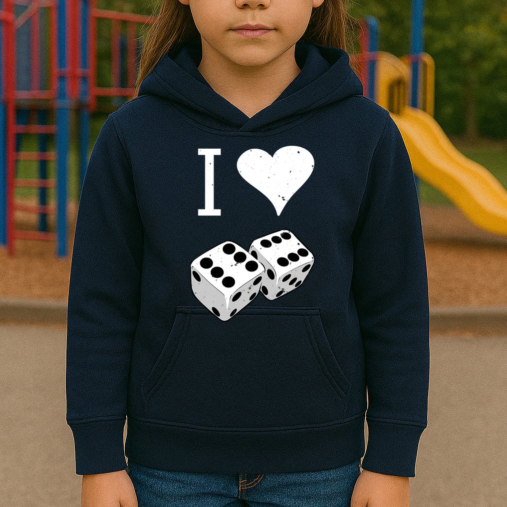 I Heart Dice Rolling Playing Betting Gambling Love Kids Hoodie