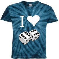 I Heart Dice Rolling Playing Betting Gambling Love Kids Tie-Dye T-Shirt