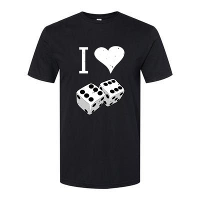 I Heart Dice Rolling Playing Betting Gambling Love Softstyle CVC T-Shirt