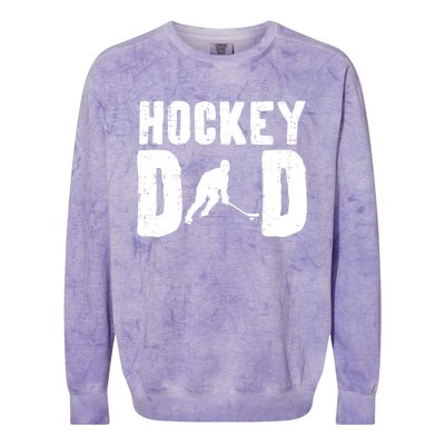 Ice Hockey Dad Cool Fathers Day Player Goalie Coach Papa Gift Colorblast Crewneck Sweatshirt