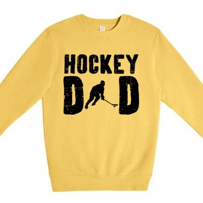 Ice Hockey Dad Cool Fathers Day Player Goalie Coach Papa Gift Premium Crewneck Sweatshirt