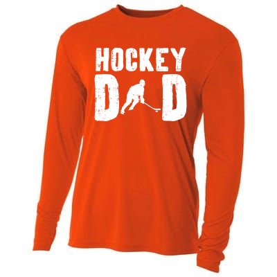 Ice Hockey Dad Cool Fathers Day Player Goalie Coach Papa Gift Cooling Performance Long Sleeve Crew