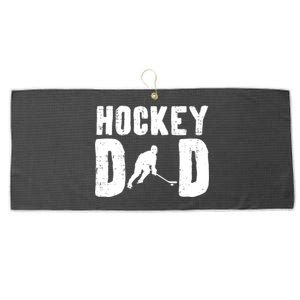 Ice Hockey Dad Cool Fathers Day Player Goalie Coach Papa Gift Large Microfiber Waffle Golf Towel