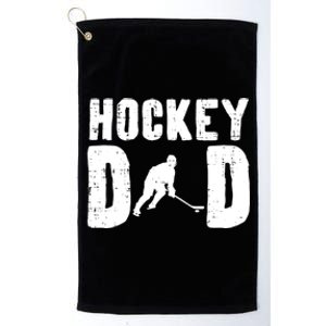 Ice Hockey Dad Cool Fathers Day Player Goalie Coach Papa Gift Platinum Collection Golf Towel