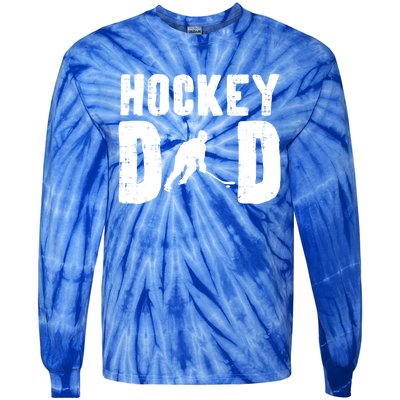 Ice Hockey Dad Cool Fathers Day Player Goalie Coach Papa Gift Tie-Dye Long Sleeve Shirt