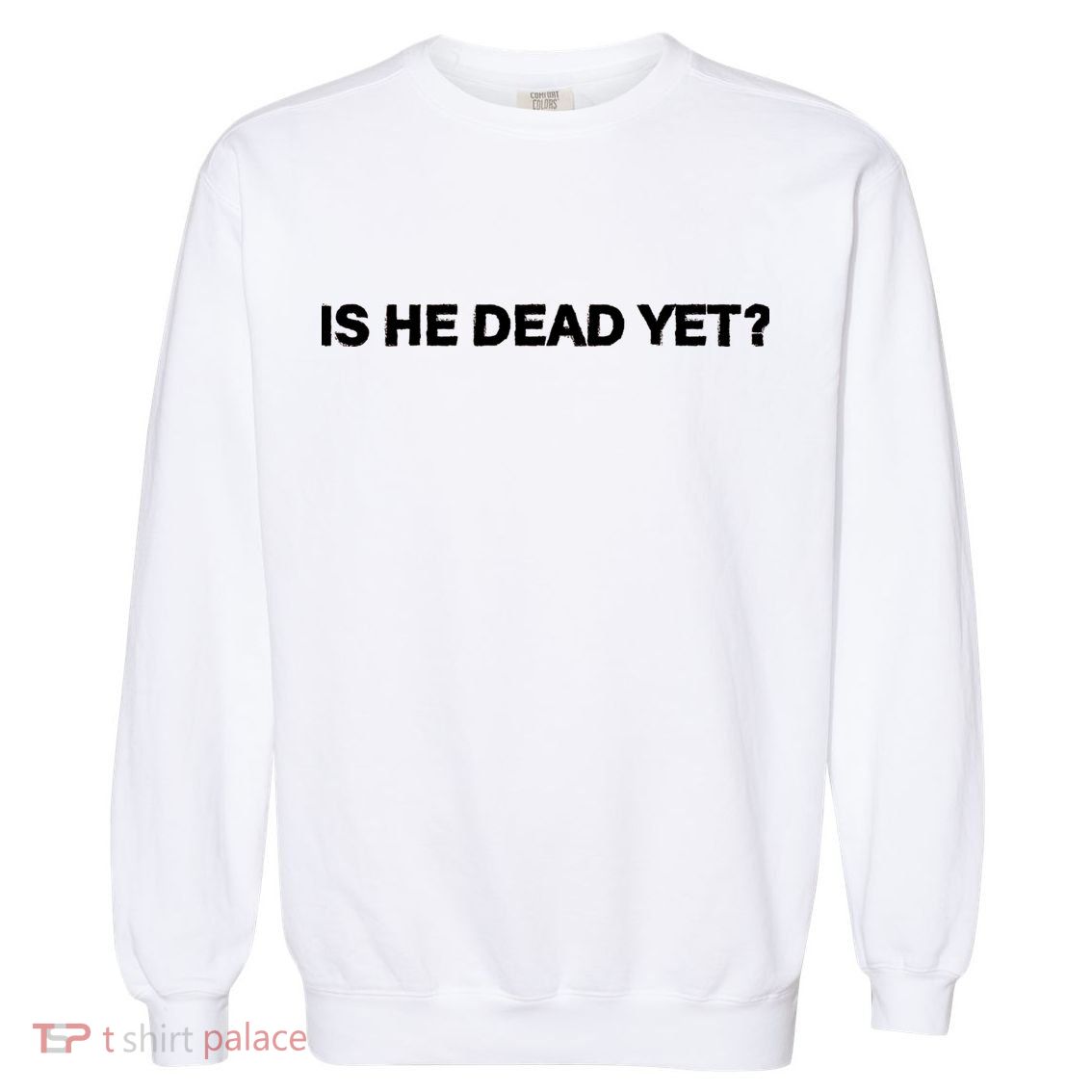 Is He Dead Yet Anti Trump Anti Republican Political Garment-Dyed Sweatshirt