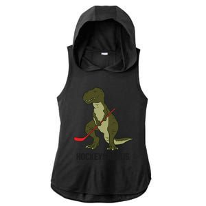 Ice Hockey Dinosaur Hockey Hockey Hockeysaurus Gift Ladies PosiCharge Tri-Blend Wicking Draft Hoodie Tank