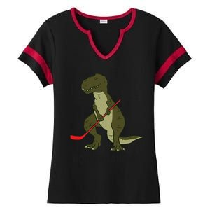 Ice Hockey Dinosaur Hockey Hockey Hockeysaurus Gift Ladies Halftime Notch Neck Tee