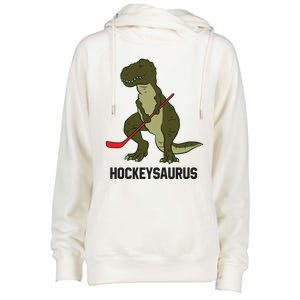 Ice Hockey Dinosaur Hockey Hockey Hockeysaurus Gift Womens Funnel Neck Pullover Hood