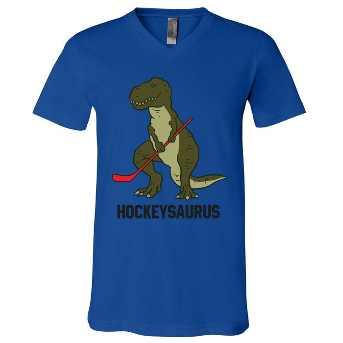 Ice Hockey Dinosaur Hockey Hockey Hockeysaurus Gift V-Neck T-Shirt