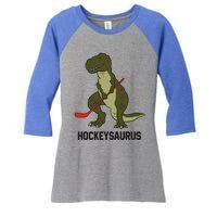 Ice Hockey Dinosaur Hockey Hockey Hockeysaurus Gift Women's Tri-Blend 3/4-Sleeve Raglan Shirt