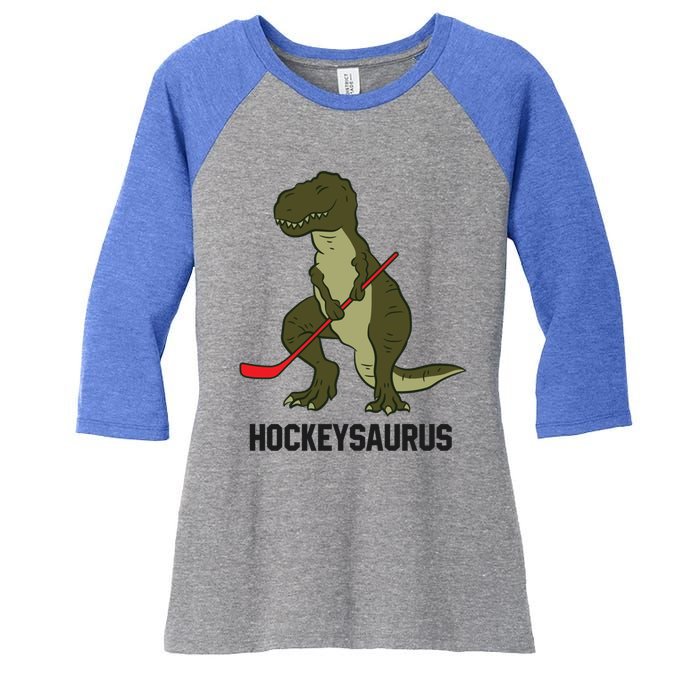 Ice Hockey Dinosaur Hockey Hockey Hockeysaurus Gift Women's Tri-Blend 3/4-Sleeve Raglan Shirt