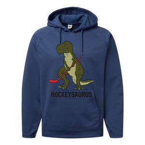 Ice Hockey Dinosaur Hockey Hockey Hockeysaurus Gift Performance Fleece Hoodie