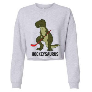 Ice Hockey Dinosaur Hockey Hockey Hockeysaurus Gift Cropped Pullover Crew