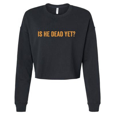 Is He Dead Yet Funny Sarcastic Humor Cropped Pullover Crew