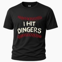 I Hit Dingers Baseball Softball Cooling Performance Crew T-Shirt