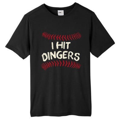 I Hit Dingers Baseball Softball Tall Fusion ChromaSoft Performance T-Shirt