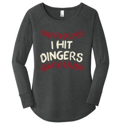 I Hit Dingers Baseball Softball Women's Perfect Tri Tunic Long Sleeve Shirt