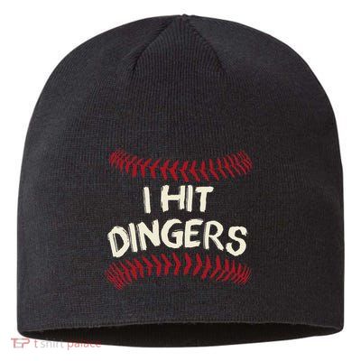 I Hit Dingers Baseball Softball Sustainable Beanie