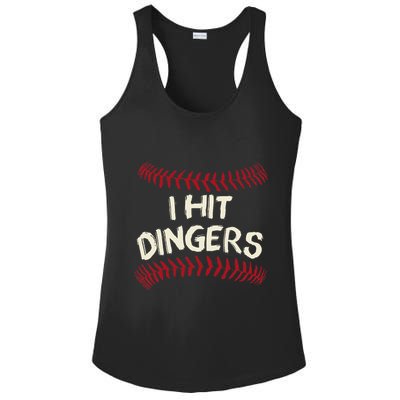 I Hit Dingers Baseball Softball Ladies PosiCharge Competitor Racerback Tank