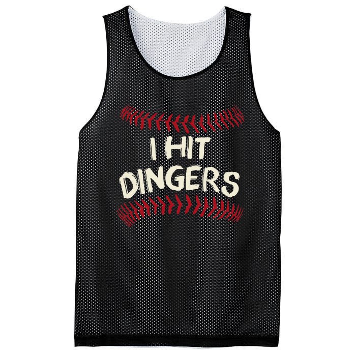 I Hit Dingers Baseball Softball Mesh Reversible Basketball Jersey Tank