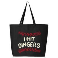 I Hit Dingers Baseball Softball 25L Jumbo Tote