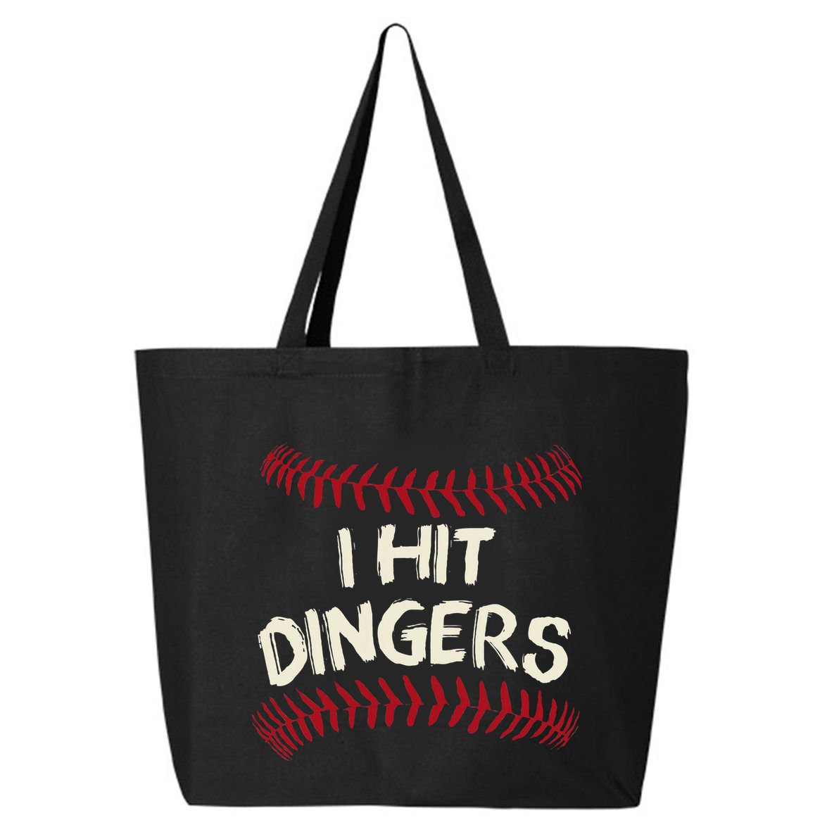I Hit Dingers Baseball Softball 25L Jumbo Tote