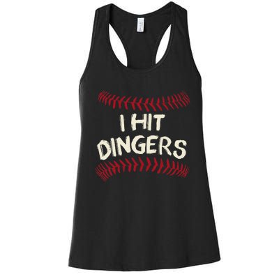 I Hit Dingers Baseball Softball Women's Racerback Tank