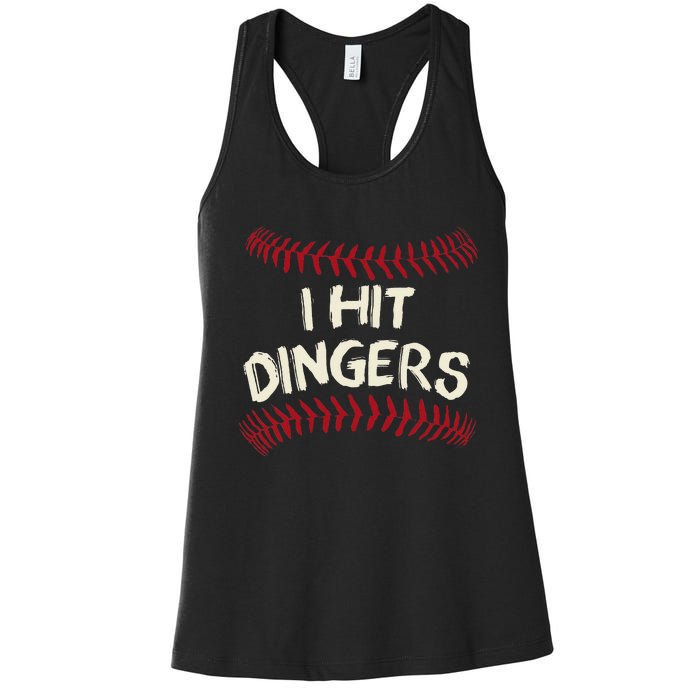 I Hit Dingers Baseball Softball Women's Racerback Tank