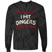 I Hit Dingers Baseball Softball Tie-Dye Long Sleeve Shirt