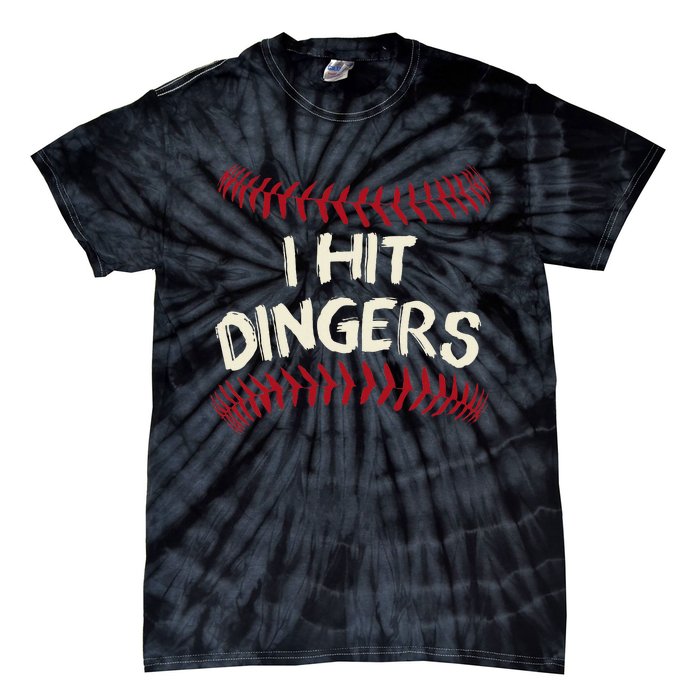 I Hit Dingers Baseball Softball Tie-Dye T-Shirt