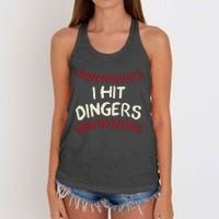 I Hit Dingers Baseball Softball Women's Knotted Racerback Tank