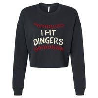 I Hit Dingers Baseball Softball Cropped Pullover Crew