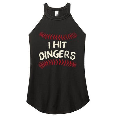 I Hit Dingers Baseball Softball Women's Perfect Tri Rocker Tank